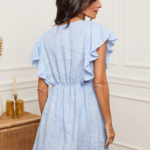 Robe courte boutonnée en lin