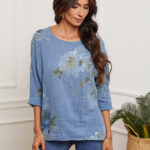 Top imprimé floral en coton